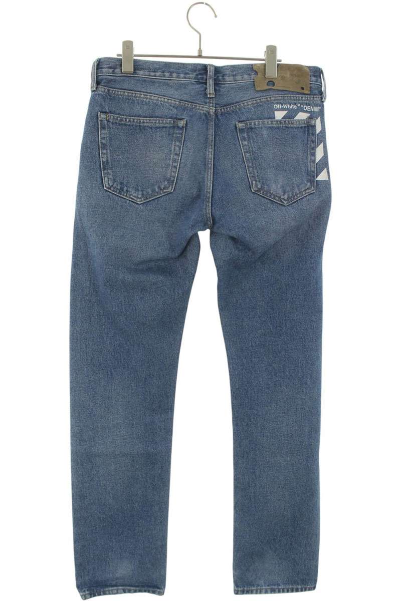 Off-White 21AW Print Denim Pants Blue Size 31