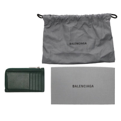 Balenciaga Logo Leather Card Case Green