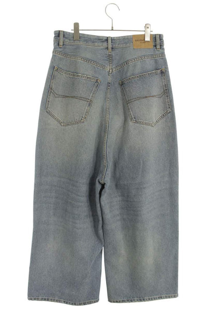 BALENCIAGA Distressed Baggy Wide Jeans Blue Size 26