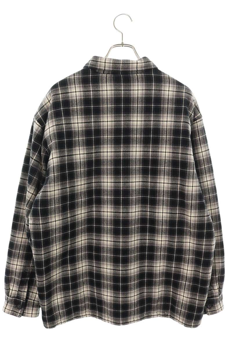 Supreme 25AW Thermal Lined Zip Up Flannel Shirt Black x White Size L