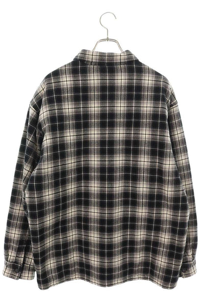 Supreme 25AW Thermal Lined Zip Up Flannel Shirt Black x White Size L