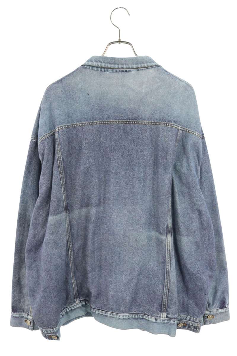 BALENCIAGA 22AW Trompe L'oeil Denim Jacket Blue Size XL
