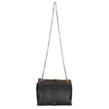 Versace Leather Chain Shoulder Bag Black x Gold