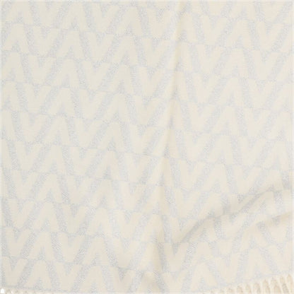 Valentino CM Logo Cashmere Scarf White