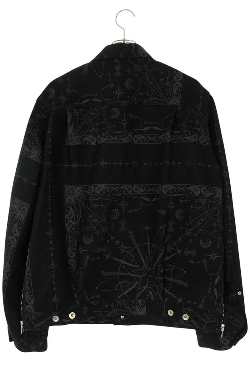 Sacai 20AW Print Blouson Black x Gray Size L