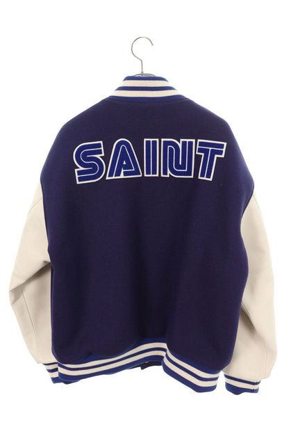 Saint Michael 25AW Leather Jacket Blue x White Size XL