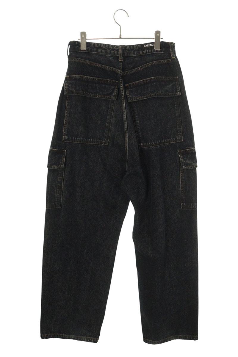 BALENCIAGA Cargo Baggy Denim Pants Black Size 30