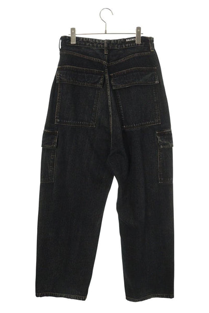 BALENCIAGA Cargo Baggy Denim Pants Black Size 30