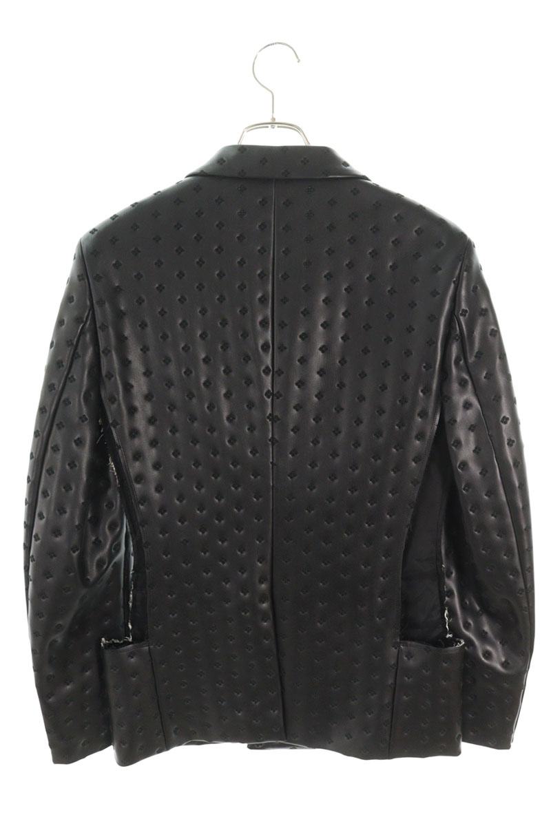 Comme des Garcons 23AW AD2022 Embroidered Leather Jacket Black Size S