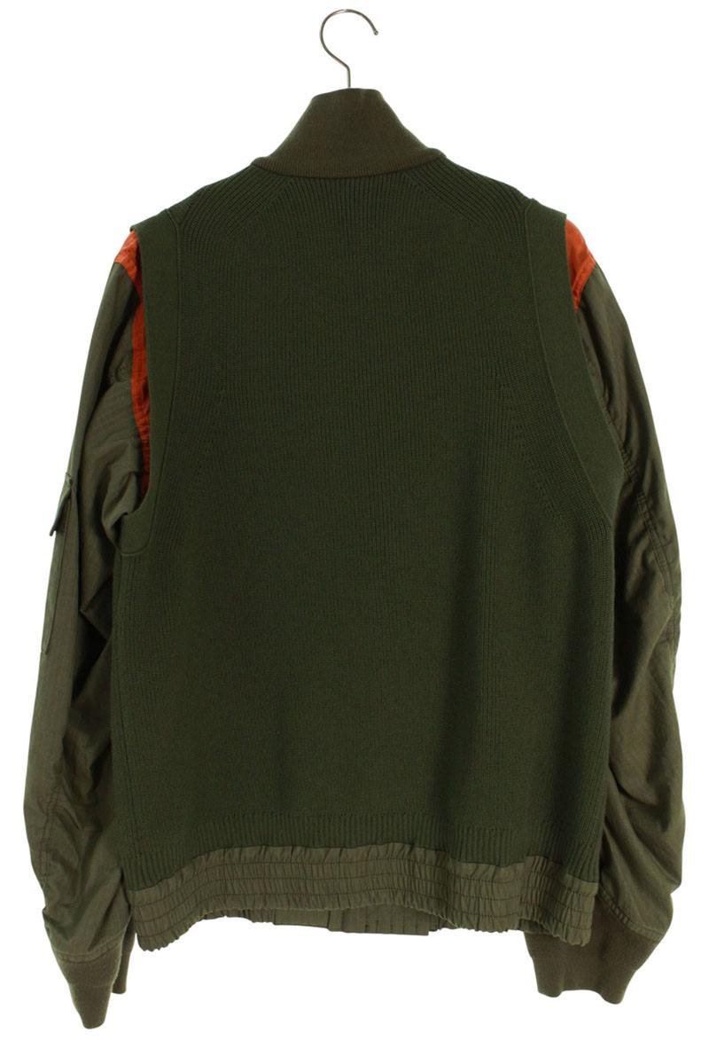 Sacai Sport Knit Jacket Zip Up Blouson Green Size 2