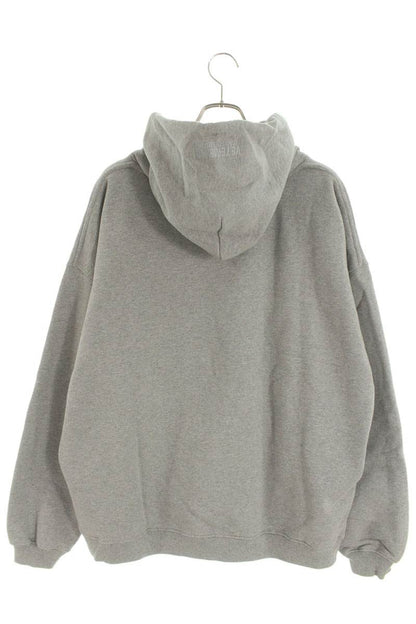 Vetements Logo Embroidered Pullover Hoodie Gray Size M