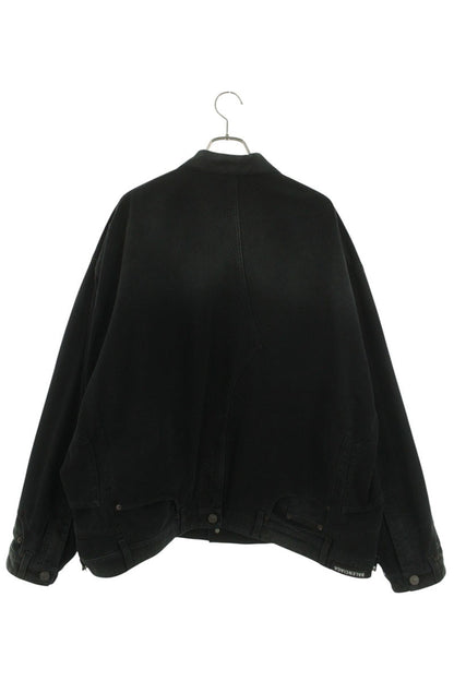 Balenciaga 23AW Washed Reconstructed Denim Jacket Black Size S