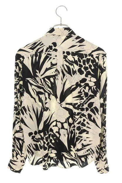 Saint Laurent Paris Long Sleeve Shirt White x Black Size XS