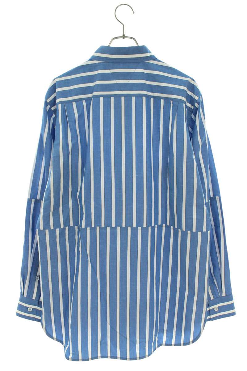 Bottega Veneta 23AW Cotton Striped Long Sleeve Shirt Blue x White Size 46