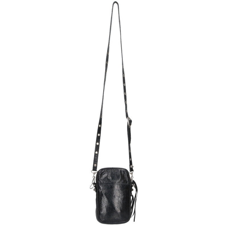 Balenciaga Luca Gaul Studded Leather Shoulder Bag Black x Silver One Size