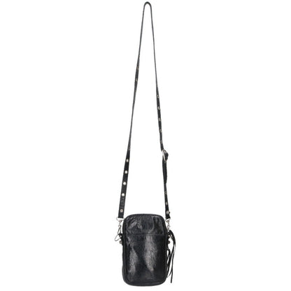 Balenciaga Luca Gaul Studded Leather Shoulder Bag Black x Silver One Size