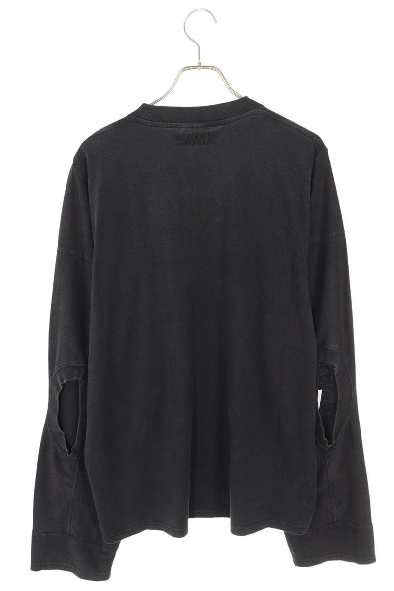 Vetements 25AW Cof Spirit Cut-Up Long Sleeve T-Shirt Black Size S