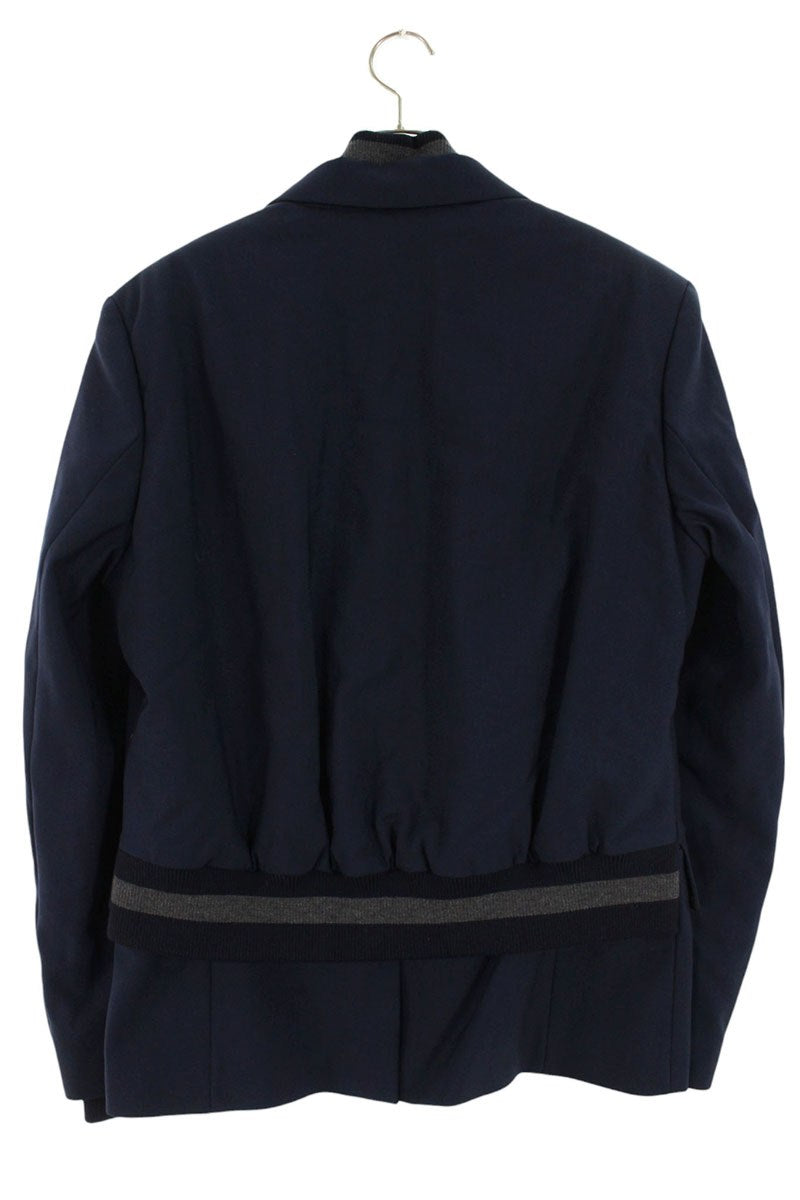 Off-White Leather Jacket Blue Size 48