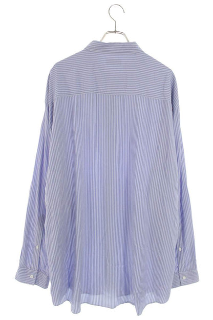 BALENCIAGA Striped Fluid Lyocell Shirt Blue Size L