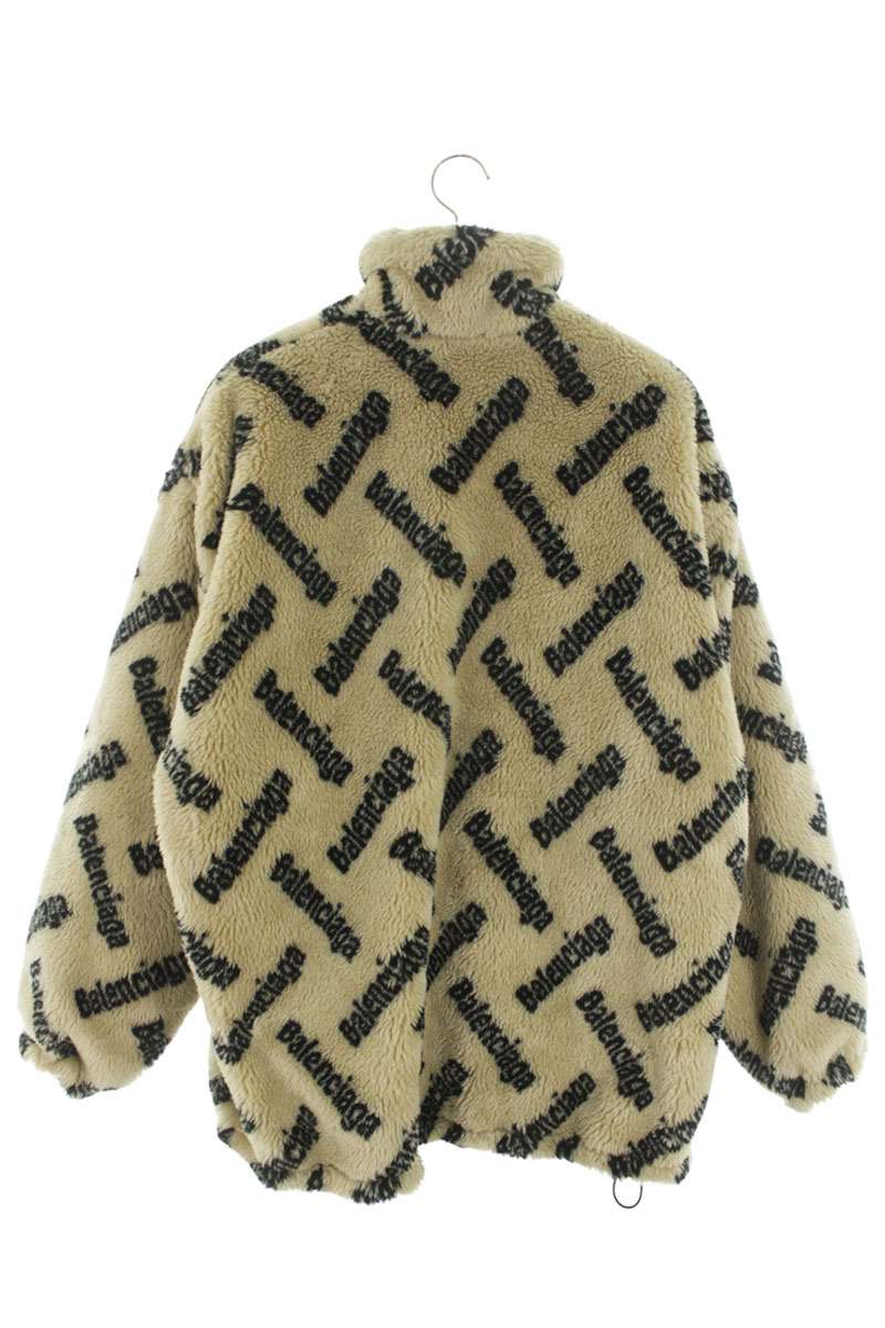 BALENCIAGA Logo Zip-Up Boa Fleece Jacket Multi Size XS