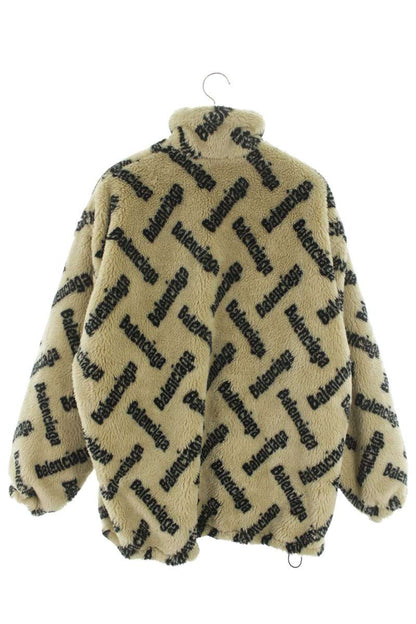 BALENCIAGA Logo Zip-Up Boa Fleece Jacket Multi Size XS