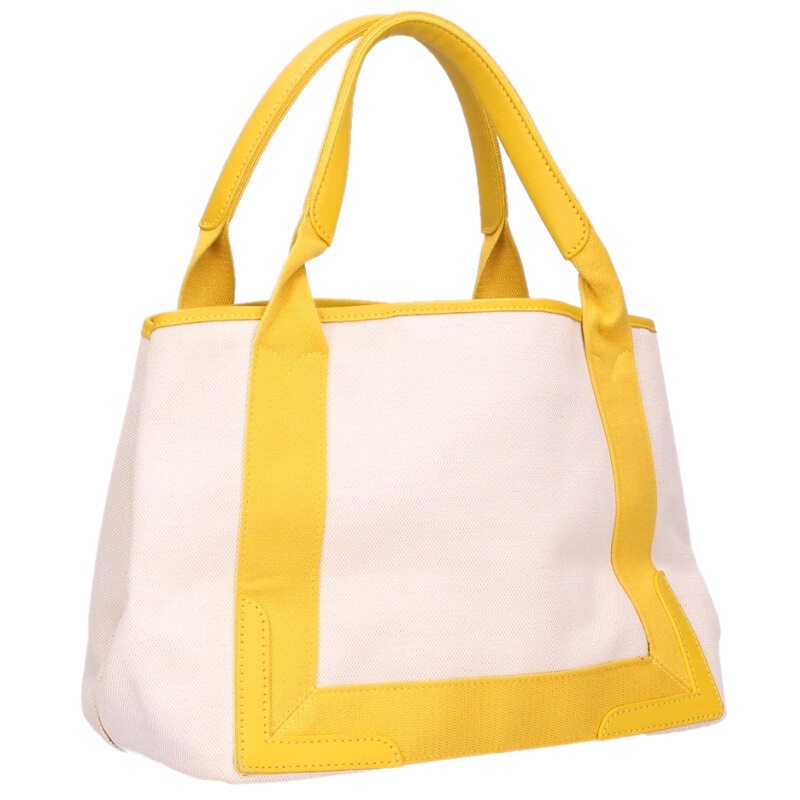 Balenciaga Navy Canvas calfskin handbag White x Yellow One Size
