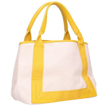Balenciaga Navy Canvas calfskin handbag White x Yellow One Size