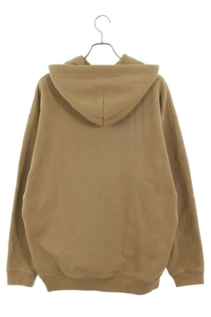Balenciaga Logo Embroidered Pullover Hoodie Brown Size M