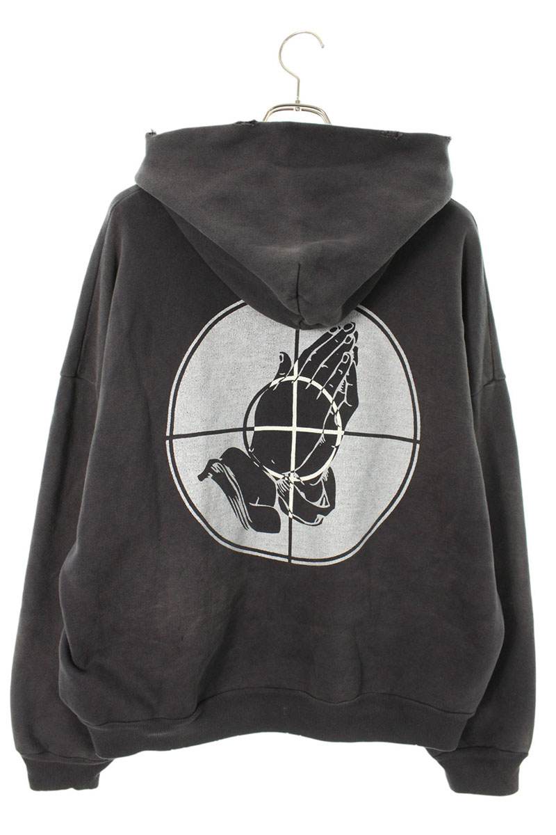 Saint Michael Vintage Logo Print Hoodie Black Size ONE
