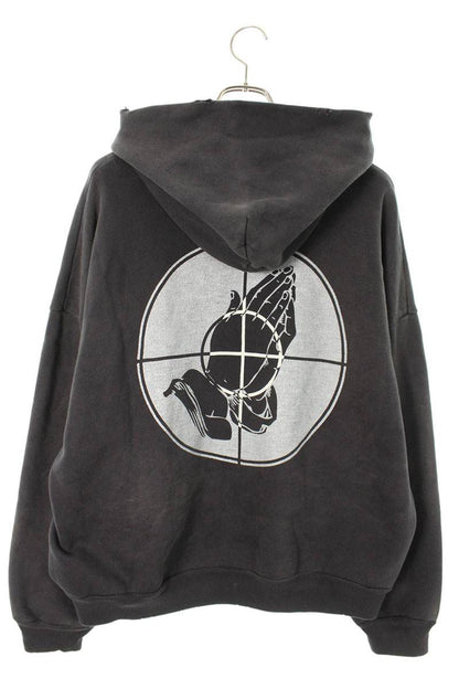 Saint Michael Vintage Logo Print Hoodie Black Size ONE