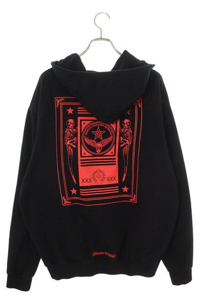 Chrome Hearts SWTSHRT HD ZIP FOTI Print Up Hoodie Black x Red x Silver Size XL