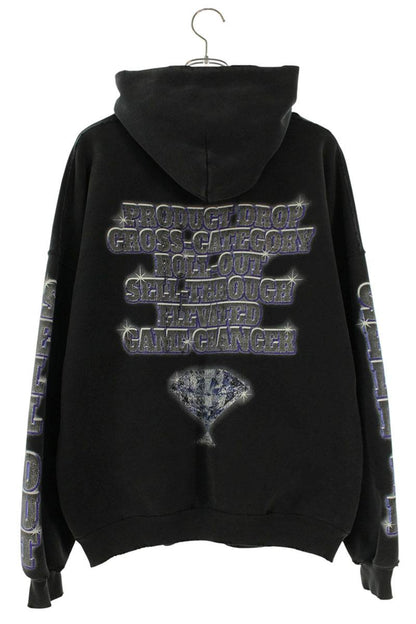 Balenciaga Logo Print Hoodie Black Size 1