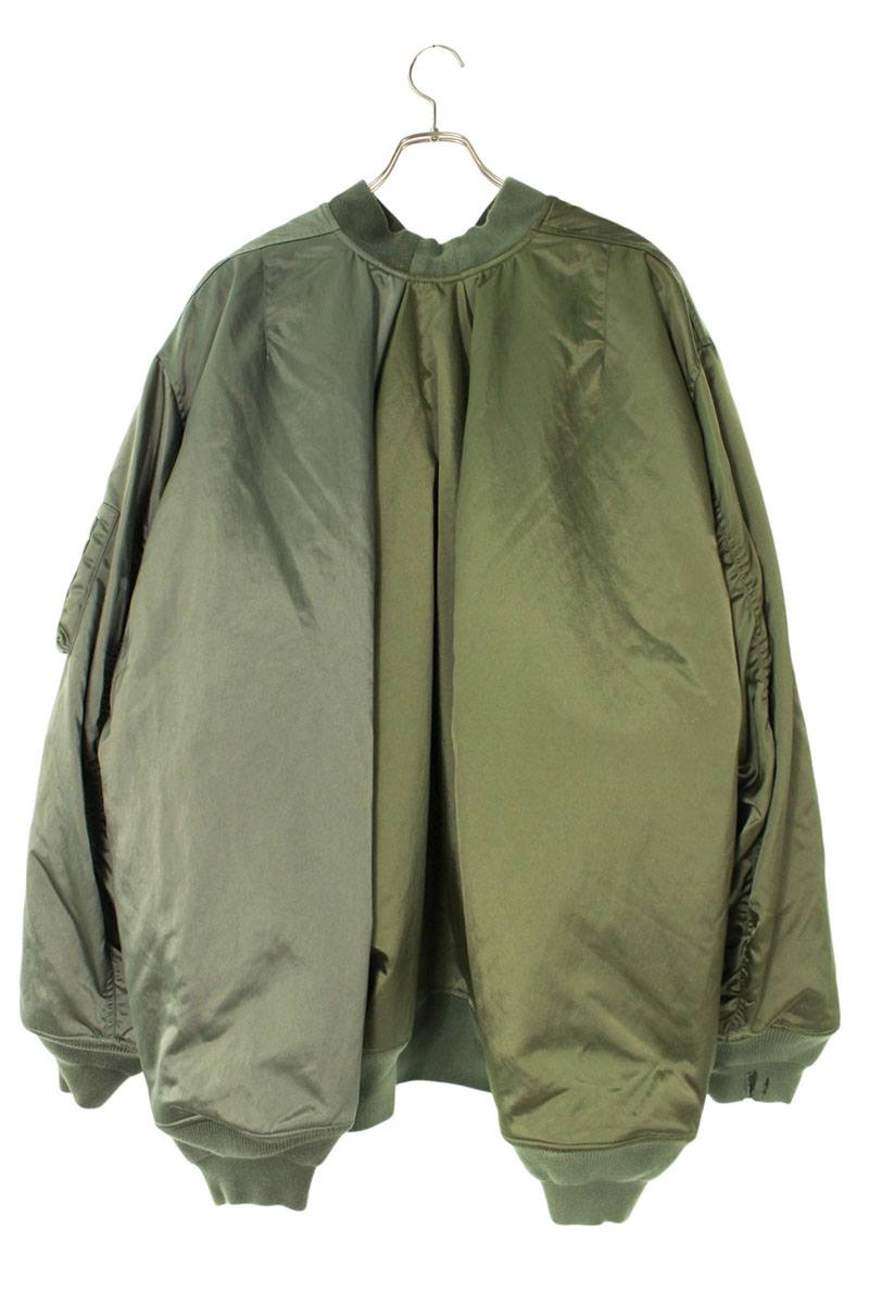 BALENCIAGA Double Sleeve Bomber Jacket Green Size XL
