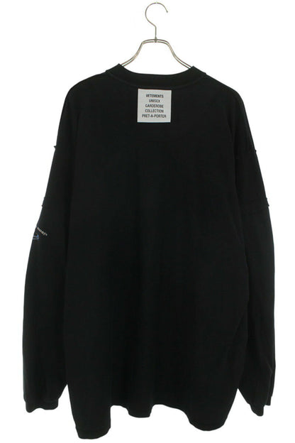 Vetements 24SS Print Long Sleeve T-Shirt Black Size XS