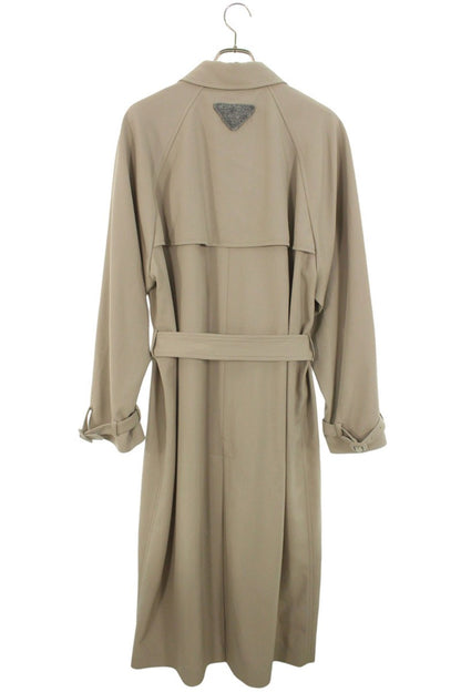 Prada felt patch Wool Trench Coat Beige Size S