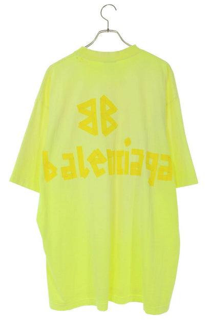 BALENCIAGA Tape Logo T-Shirt Yellow Size L