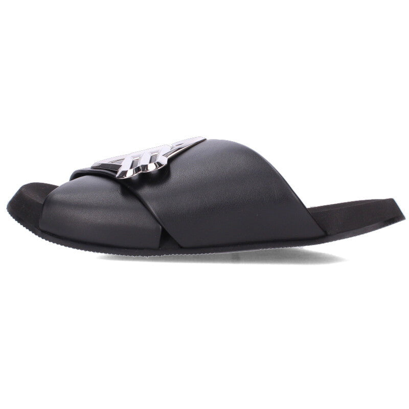 Balenciaga Logo Sandals Black x Silver Size 41