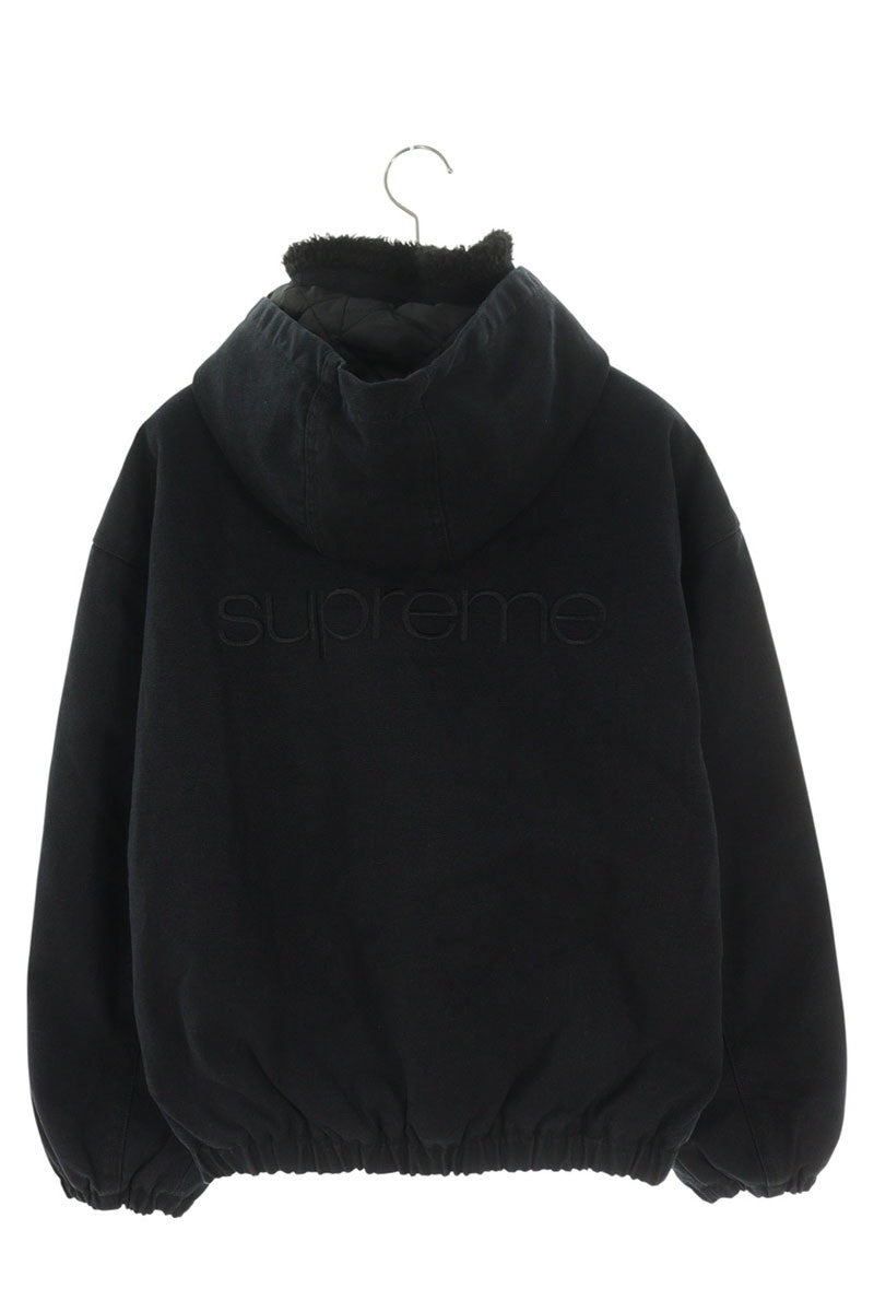 Supreme Faux Shearling Lined Bomber Fur Zip Up Blouson Black Size L