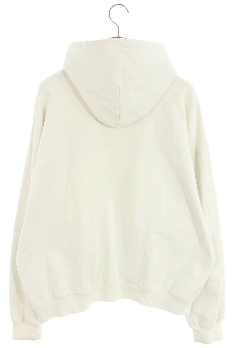 Balenciaga 23AW College Logo Distressed Hoodie White x Red Size S