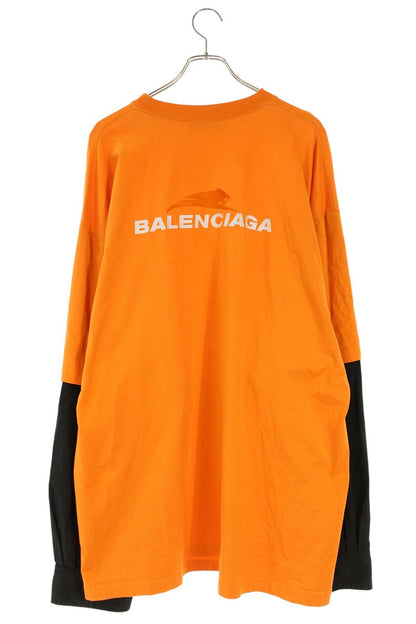 Balenciaga Logo Long Sleeve Shirt Orange Size M