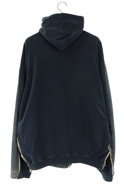 BALENCIAGA 23SS Reconstructed Denim Hoodie Indigo Size S