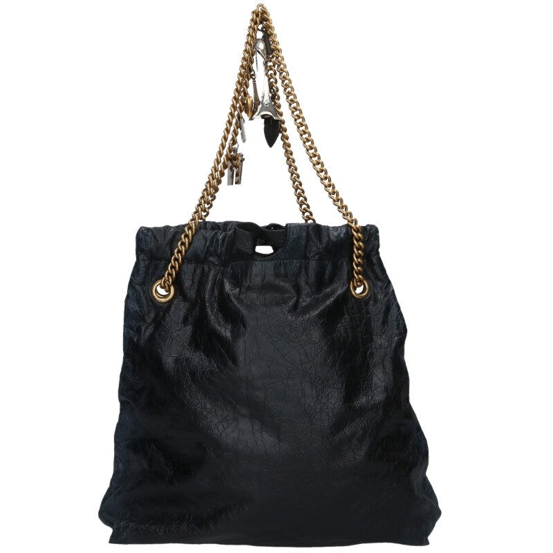 Balenciaga Crushed tote Limited edition charm chain shoulder bag Black