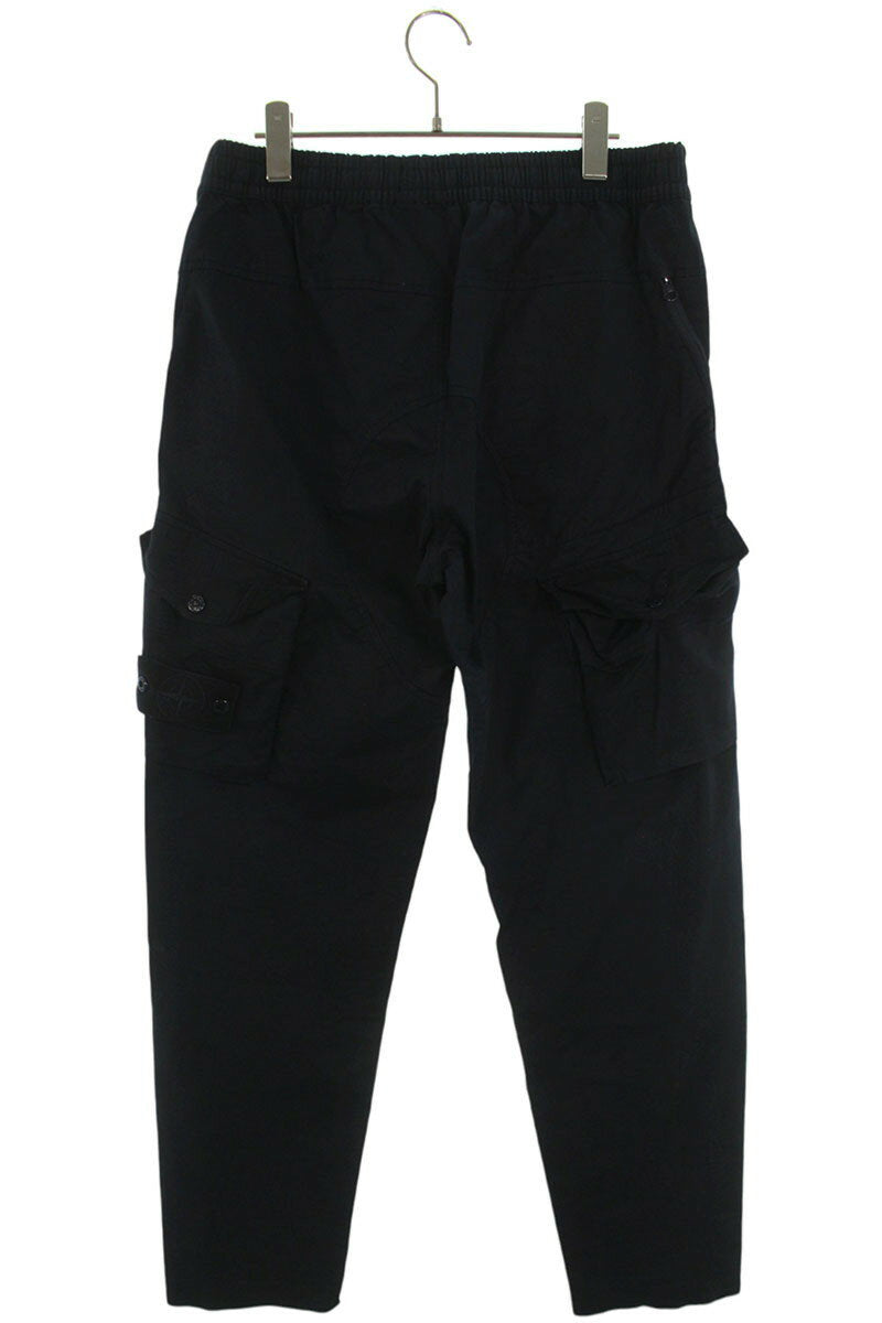 Stone Island Logo Patchwork Cargo Long Pants Blue Size 32