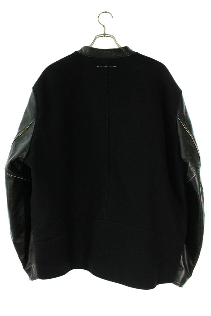 AW S 22AW Leather Wool Blouson Black Size M