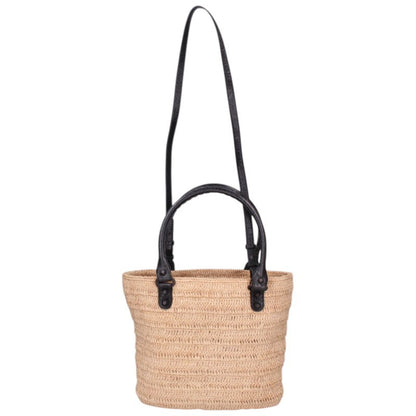 Balenciaga Lu City Raffia 2-way Handbag Beige x Black One Size