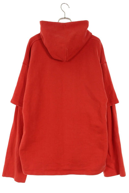 Tommy Hilfiger x Vetements 18SS Logo Layered Pullover Hoodie Red Size M