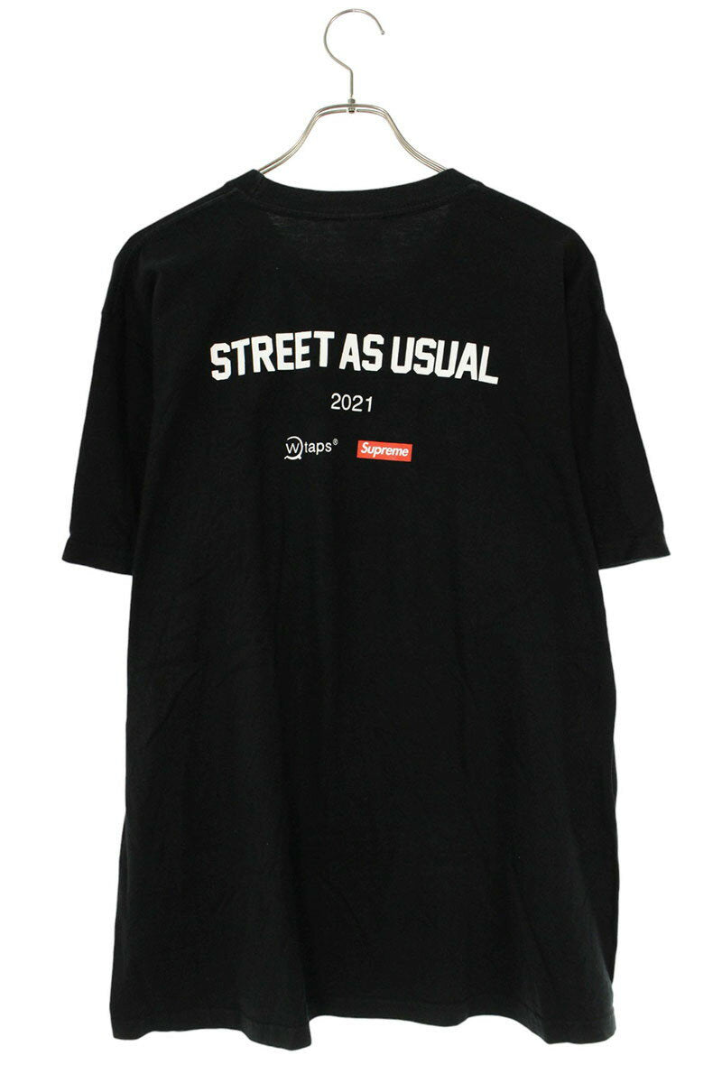 Supreme x Wtaps 21AW Front Print T-Shirt Black Size L
