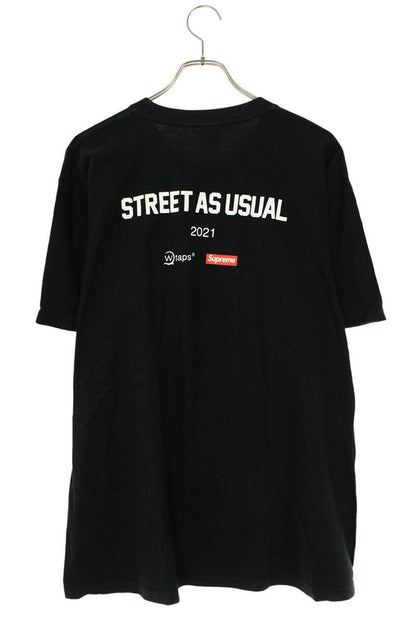 Supreme x Wtaps 21AW Front Print T-Shirt Black Size L