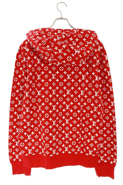 SUPREME LOUISVUITTON 17AW LV Box Logo Hooded Sweatshirt Red Size XXL