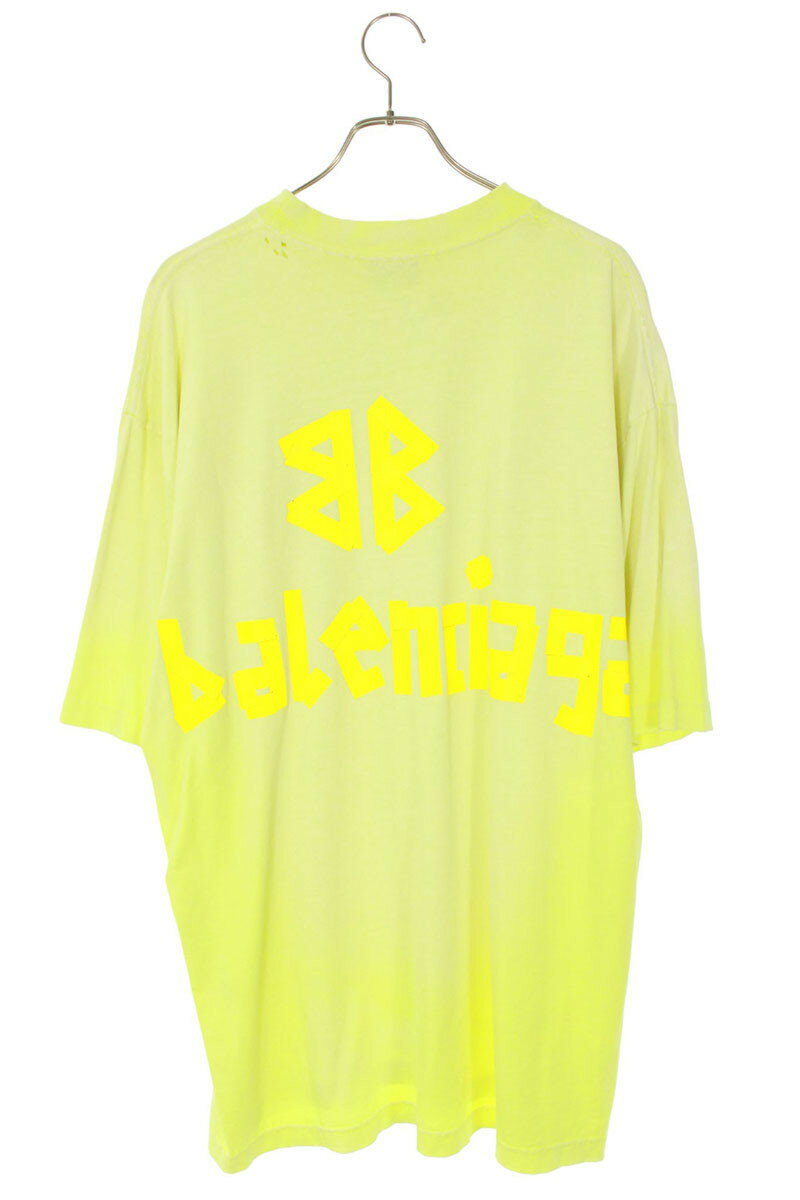 Balenciaga Logo T-Shirt Yellow Size M